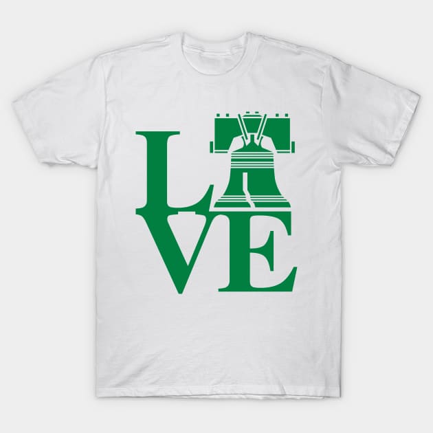 Philadelphia Love Liberty Bell T-Shirt by stayfrostybro